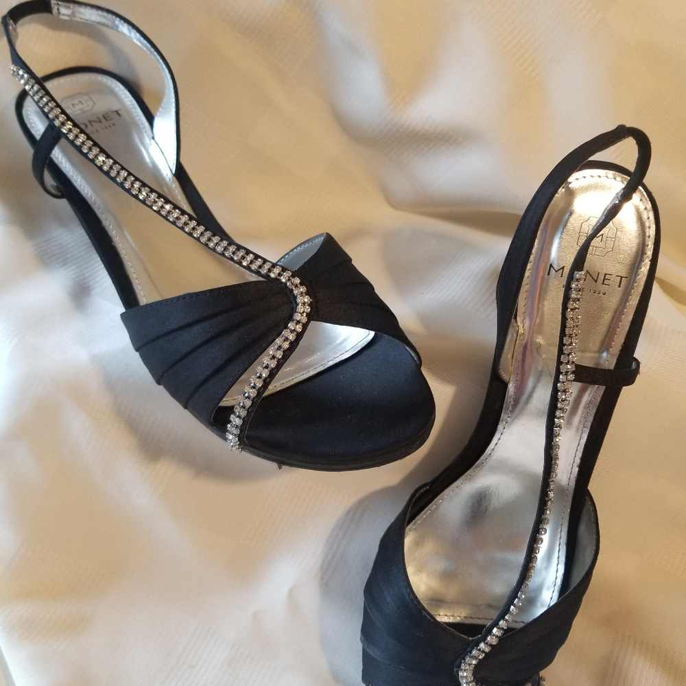 Monet Black with Rhinestones Dress Sandals